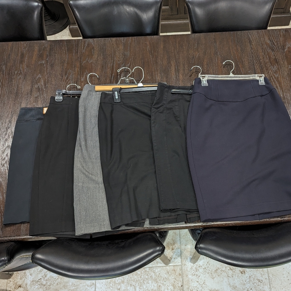 Lot of 5 Ann Taylor, Express, The Limited, Bebe pencil skirts size 6